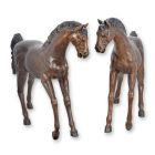 Bronzefigur zwei Pferde, A PAIR OF BRONZE HORSES