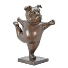 Bronzetierfigur Bulldogge beim Yoga, Hund, Hundefigur, Bronzehund, Dekofigur, Yogafigur, Gartenfigur, A BRONZE SCULPTURE OF A BULLDOG DOING YOGA