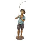 Bronzestatue Fischer, Jungenfigur, A BRONZE SCULPTURE OF A FISHER BOY