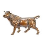 Bronzetierfigur Stier, Höhe 54,5 cm, Länge 81,5 cm, Stierfigur, Bronzestier, Tierfigur, Gartenfigur, A BRONZE SCULPTURE OF A BULL