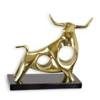 Moderne Bronzefigur Stier, goldfarben, A MODERNIST BRONZE SCULPTURE OF A BULL