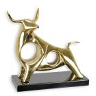 Moderne Bronzetierfigur Stier, goldfarben, A MODERNIST BRONZE SCULPTURE OF A BULL