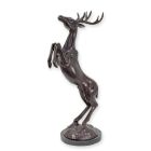 Bronzefigur Hirsch, Hirschfigur, Bronzehirsch, Tierfigur, Gartenfigur, Dekofigur, Wildtier, Bronzetier,  A BRONZE SCULPTURE OF A DEER