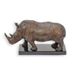 Bronzetierfigur Nashorn, A BRONZE SCULPTURE OF A RHINOCEROS