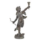 Bronzefigur Amor als Kerzenhalter, A BRONZE CUPID CANDLE HOLDER