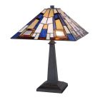 Tischlampe im Tiffany-Stil, H. 60 cm, viereckig, Raumdekoration, A TIFFANY STYLE TABLE LAMP