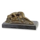 Bronzefigur schlafende Frau, Nacktfigur, A BRONZE SCULPTURE OF THE SLEEPING BEAUTY