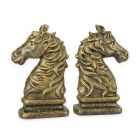 Paar Buchstützen Pferdeköpfe aus Gusseisen, A PAIR OF CAST IRON HORSEHEAD BOOKENDS