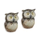 2er-Set Gusseisen-Eulenfiguren, A PAIR OF CAST IRON OWL FIGURINES