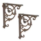 Paar Blumenwandhaken aus Gusseisen, A PAIR OF CAST IRON WALL BRACKETS