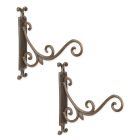 Paar Blumenwandhaken aus Gusseisen, A PAIR OF CAST IRON WALL HOOKS