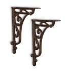 Paar Wandblumenhaken aus Gusseisen, A PAIR OF CAST IRON WALL BRACKETS