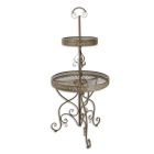 2-stufige Etagere, Eisen, braun, A 2-TIER ROUND IRON ETAGÈRE - BROWN