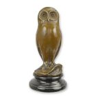 Bronzefigur Eule, A BRONZE SCULPTURE OF A YOUNG OWL