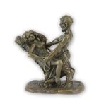 Erotische Bronzefigur Satyr mit Frau, A PAIR OF EROTIC BRONZES OF A SATYR WITH WOMAN