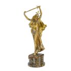 Bronzefigur Schwerttänzerin, H. 59,8 cm, Frauenfigur, orientalisch, Tanzfigur, Sammlerfigur, DekofigurA BRONZE SCULPTURE OF A SWORD DANCER