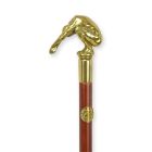 Gehstock mit Bronzegriff Männerfigur, A BRONZE-HANDLED WALKING STICK