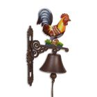 2er-Set Gusseisen-Wandglocke mit Hahn, A PAIR OF CAST IRON ROOSTER BELLS