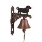 Paar Wandglocken mit Dackel, A PAIR OF CAST IRON DACHSHUND BELLS