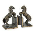 2er-Set Gusseisen-Buchstützen mit Pferdefiguren, A PAIR OF CAST IRON HORSE BOOKENDS