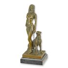 Bronzefigur Kleopatra mit Panther, A BRONZE SCULPTURE OF CLEOPATRA WITH PANTHER