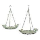 Paar hängende Vogelbäder in Blattform, A PAIR OF LEAF SHAPED HANGING IRON BIRD BATHS