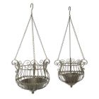 Paar Blumenampeln aus Eisen, A PAIR OF HANGING IRON BASKETS