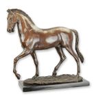 Bronzefigur trabendes Pferd, Höhe 55 cm, Dekofigur, Gartenfigur, Tierfigur, Skulptur, A BRONZE SCULPTURE OF A TROTTING HORSE