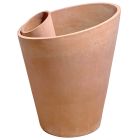 Impruneta Terracotta, Grande Ydra cono, Blumentopf mit Bewässerungssystem, rund, schlicht, modern, Terracottatopf