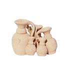 5er-Set Mini-Krüge mit Henkel, H. 2,5 bis 7 cm, Terracotta, rund, Serie Amphora, Terracottakrug