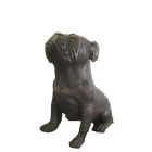 Bronze Figur, sitzender Hund, Dogge, Tierfigur, Figur, Bronzefigur