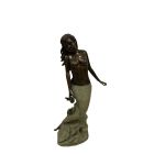 Bronze Figur, Meerjungfrau, zweifarbig, Mermaid, Statue, Skulptur, Gartendekoration