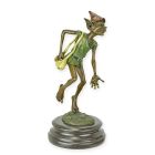 Bronzefigur Kobold, Gnom, Zwerg, A BRONZE SCULPTURE OF A GOBLIN SOWING SEEDS