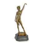 Bronzefigur Revuetänzerin, H. 27,7 cm, Frauenfigur, Tanzfigur, Dekofigur, Sammelfigur, A BRONZE SCULPTURE OF A REVUE DANCER