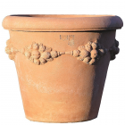 Impruneta Terracotta, Vaso Camelia con frutta, runder Pflanztopf, Blumentopf, Vase