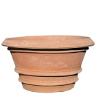 Impruneta Terracotta, Vaso Porcinai con Orli, runder Pflanztopf, Blumentopf, Vase