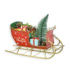 Miniaturmodell Schlitten, Weihnachtsdeko, Zinkblech, A TIN MODEL OF A CHRISTMAS SLEDGE