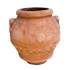 Galestro Terracotta, Orcio Toscano, Krug, Amphore, Henkel, rund, verziert, Rosettendekor, Dekorband