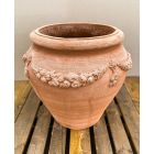 Galestro Terracotta, Vasone Misura, Vase, rund, verziert, Früchtegirlande