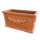 Galestro Terracotta, Cassetta Festone, Blumenkasten, rechteckig, verziert, Girlande, Rosette