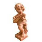 Galestro Terracotta, Putto Suonatore, Putte mit Instrument, Gartendekoration, Standfigur, Menschenfigur