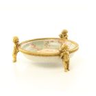 Porzellanschale mit Messinganteilen, A BRASS MOUNTED PORCELAIN DISH