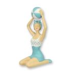 Polyresinfigur Frau im Badeanzug, Retro-Stil, H. 23,2 cm, Dekofigur, A RESIN FIGURINE OF A RETRO BEACH GIRL