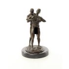 Erotische männliche Bronzefigur mit zwei Männern, Höhe 31,4 cm, Männererotik, AN EROTIC BRONZE SCULPTURE OF TWO MALE NUDES