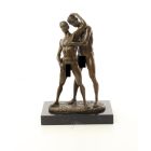 Erotische Bronzefigur mit zwei Männern, Höhe 32,5 cm, Männererotik, AN EROTIC BRONZE SCULPTURE OF TWO MALE NUDES