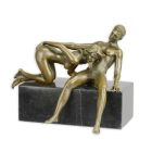 Erotische Bronzefigur, AN EROTIC BRONZE SCULPTURE OF A NUDE COUPLE