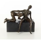 Erotische Bronzefigur, AN EROTIC BRONZE SCULPTURE OF A NUDE COUPLE