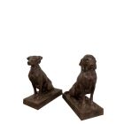 2er-Set Gusseisentierfigur Hunde, Hundefigur, Gusseisenhund, Gartendekoration, Tierfigur