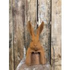 Gusseisenfigur Hasenbüste, Höhe 40 cm, Hase, Hasenfigur, Gusseisenhase, Gusseisentier, Tierfigur, Tierbüste, Gartenfigur