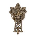 Gusseisen-Türklopfer, Türbeschlag, Türzieher, Jugendstil, A CAST IRON PUTTO ON SWING DOORKNOCKER